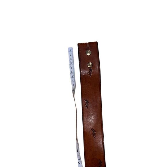 Red Ants Pants 100% Brown Leather Hand Made Belt By Kathy Hochstrat size 36 main image 6